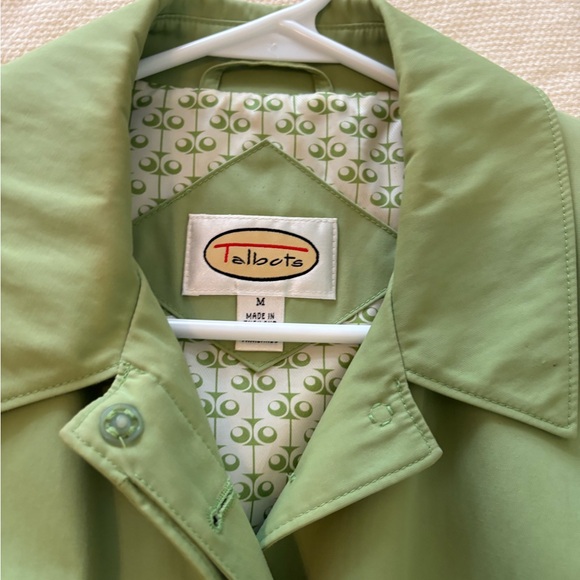 Talbots Sage Green Trench Coat - Picture 3 of 6